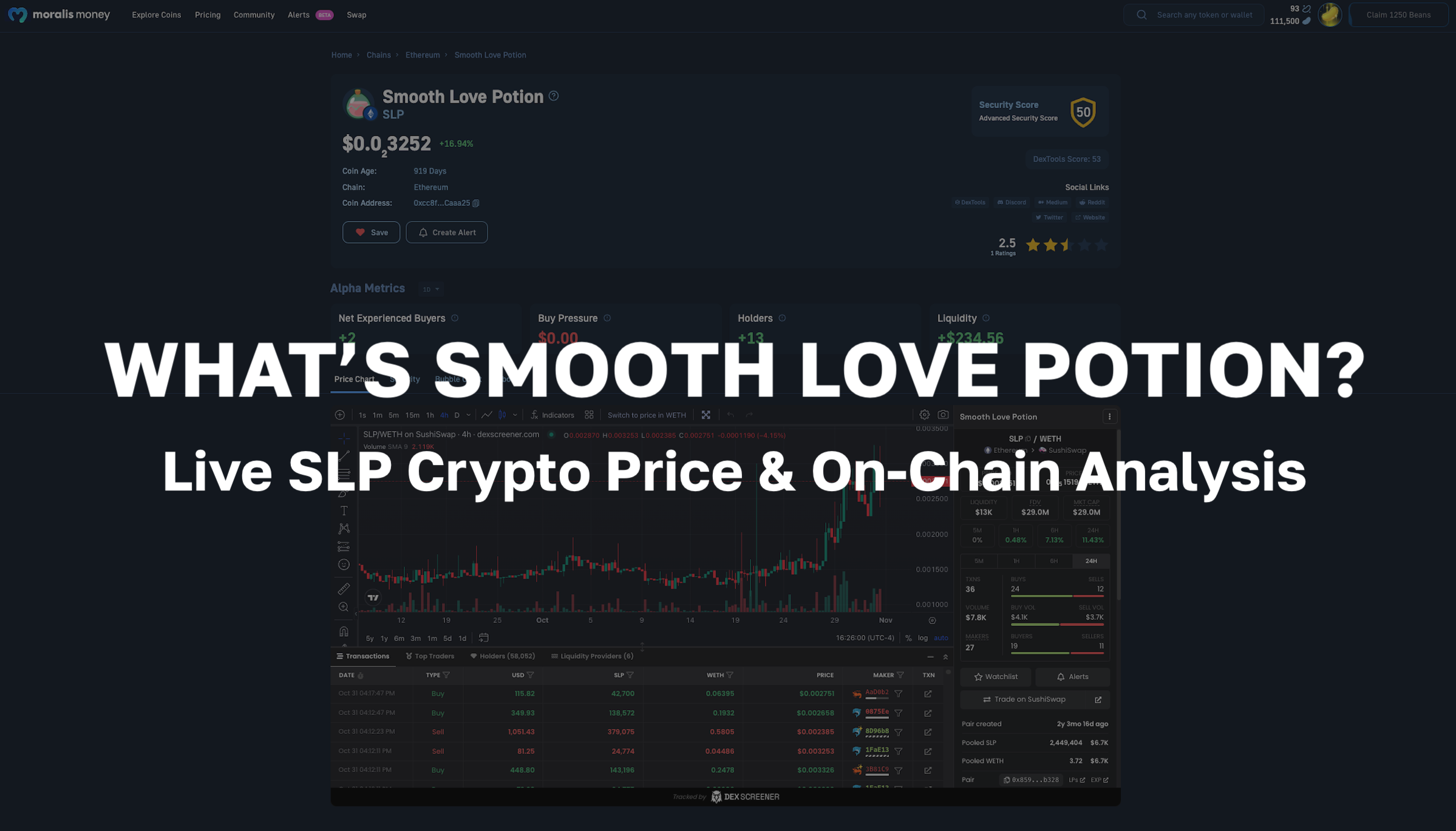 What is Smooth Love Potion? Live SLP Crypto Price & On-Chain Analysis