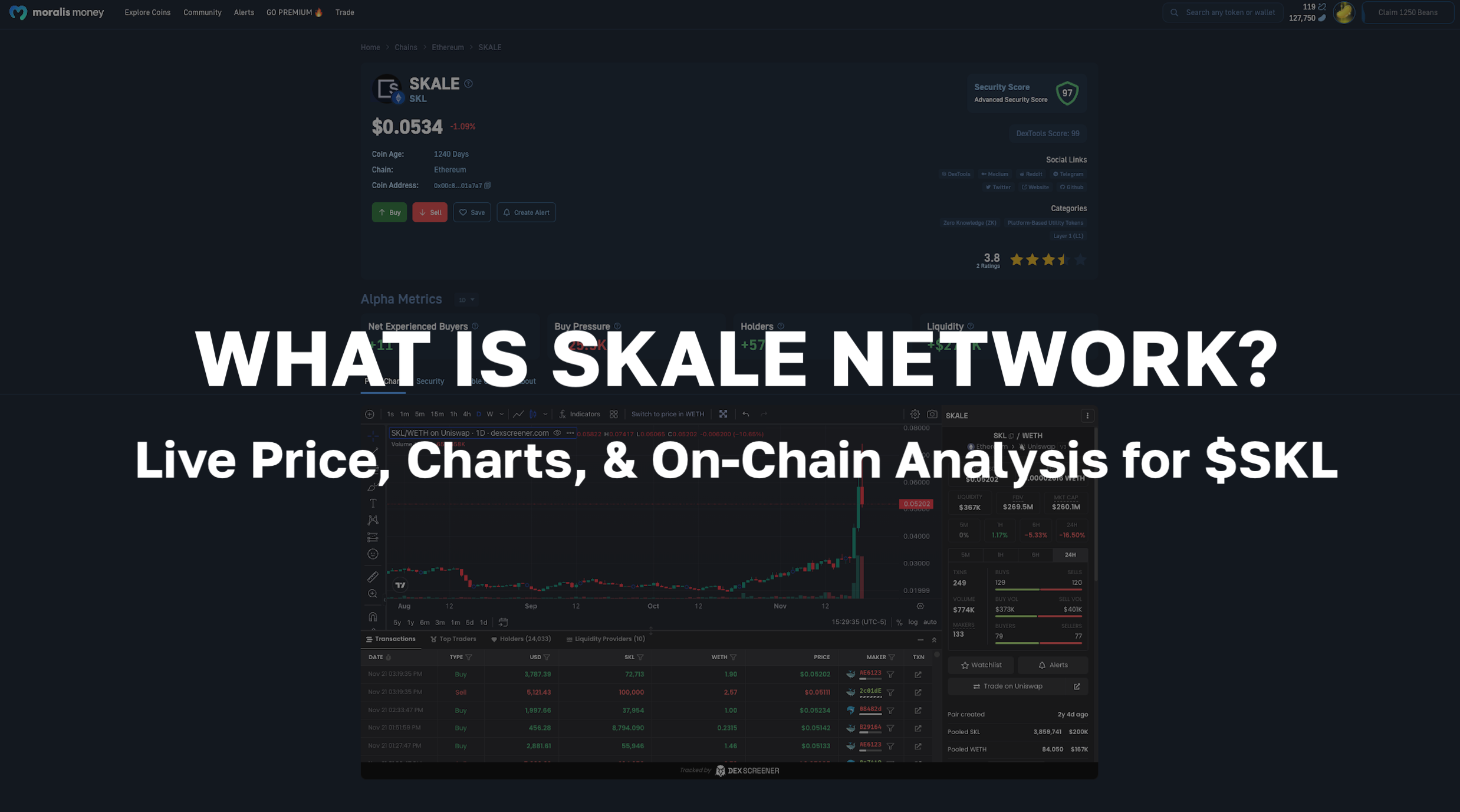 What is SKALE Network? Live Price, Charts, & On-Chain Analysis for SKL Crypto