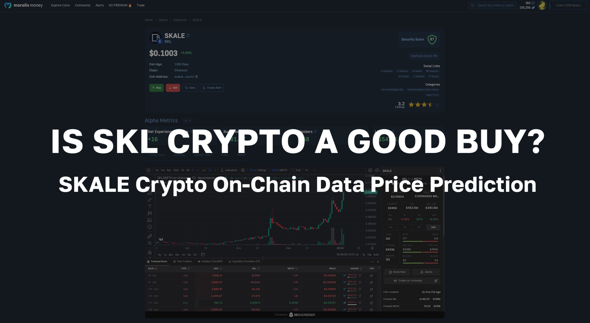 Is SKL Crypto A Good Investment? SKALE Crypto On-Chain Data Price Prediction