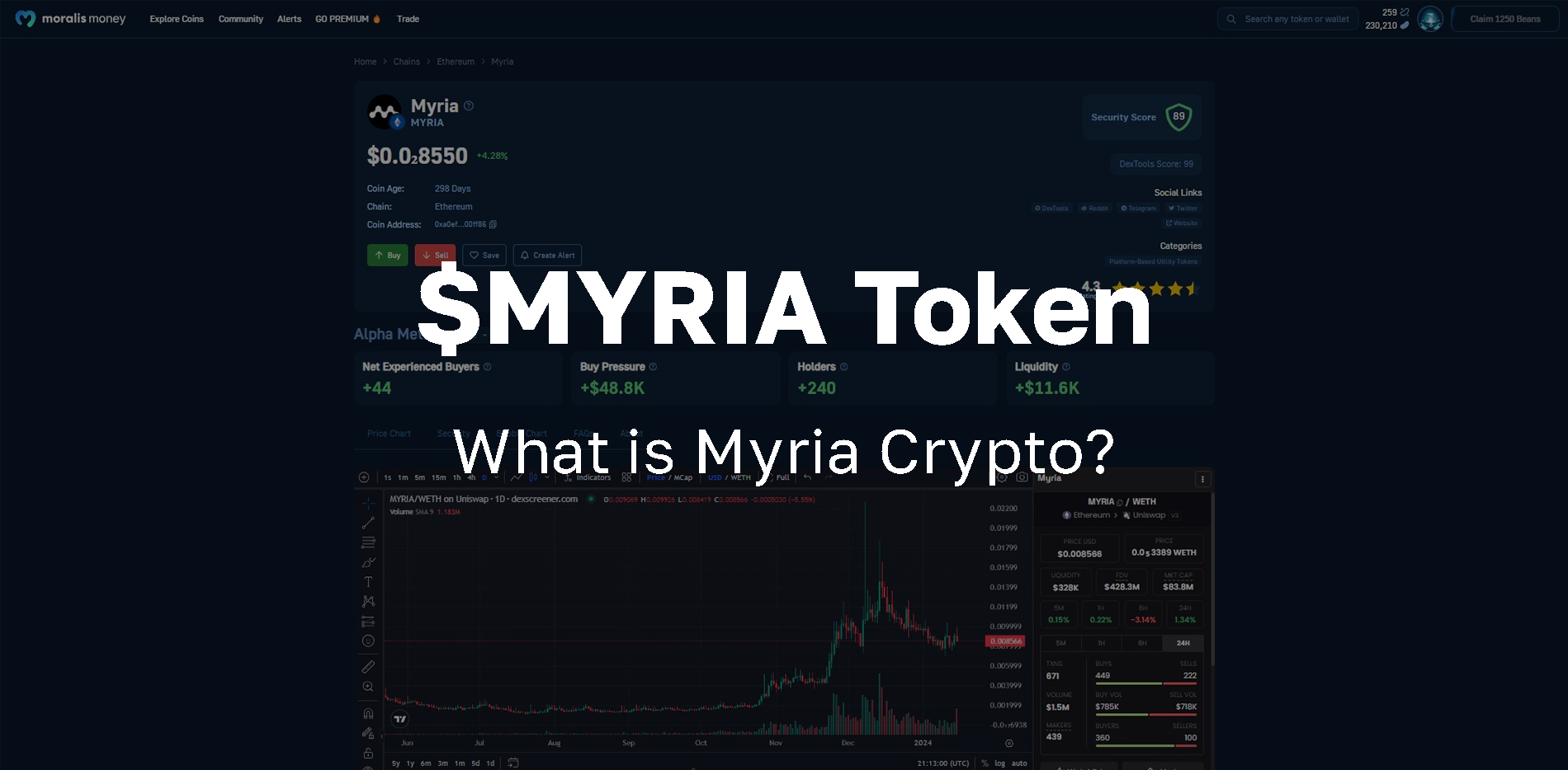 What is Myria Crypto Full On-Chain Data & Price Charts for MYRIA Token-article's feature image