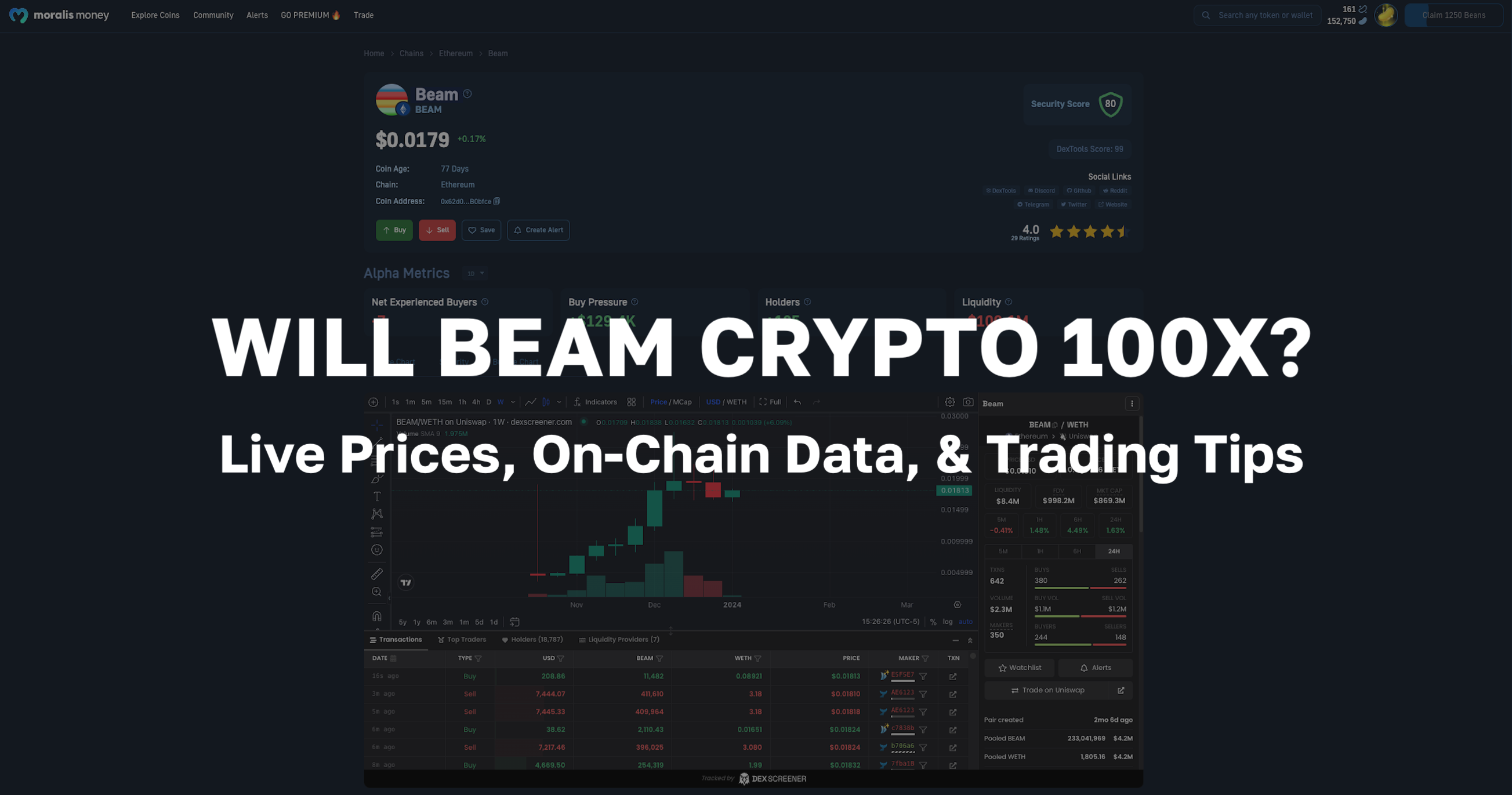 Will BEAM Crypto 100x? Live Prices, On-Chain Data and Trading Tips